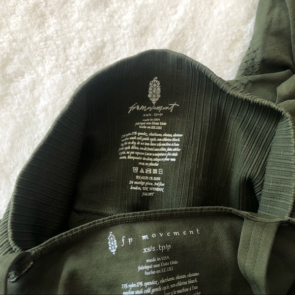 Free People Good Karma Army Green Crop Top and Leggings Set - Picture 5 of 9